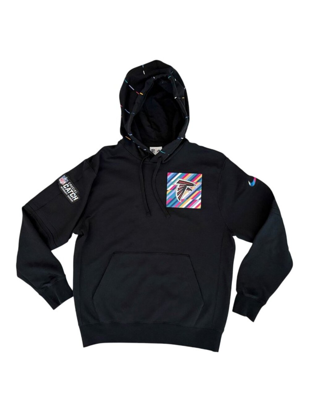 Nike Atlanta Falcons Crucial Catch Club Pullover Hoodie Black Size Small NFL